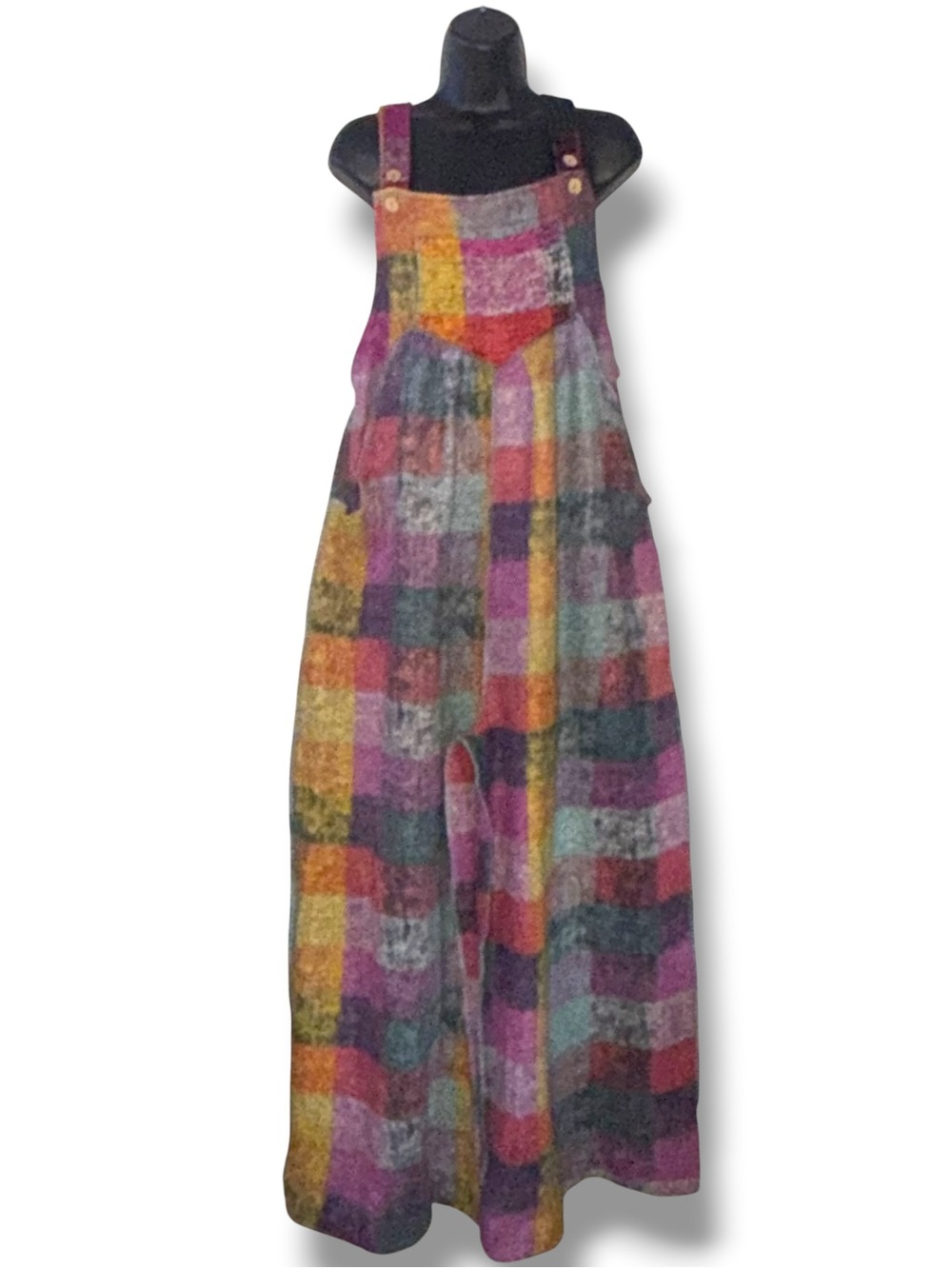 BiBi Vintage Brushed Checkered wide leg overalls - Picture 8 of 13